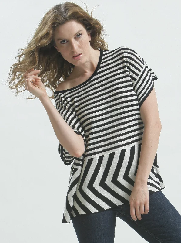 Silk/Linen blend Graded Stripe Tee