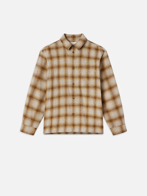 Light Weight Plaid Shirt -- Tan Plaid