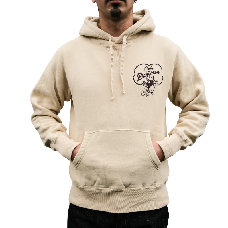 Studio D'Artisan "Denim Hunter" Logo Print Hoodie (Ivory)